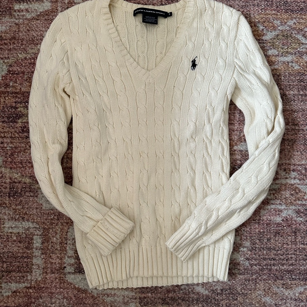 Ralph Lauren Cream Cable Knit Sweater